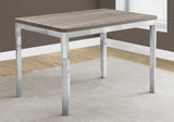 31.5" x 47.5" x 30" Dark Taupe Hollow Core Particle Board Metal  Dining Table