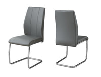 40.5" x 34.5" x 77.5" Grey Black Foam Metal Leather Look  Dining Chairs 2pcs