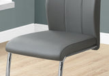 40.5" x 34.5" x 77.5" Grey Black Foam Metal Leather Look  Dining Chairs 2pcs