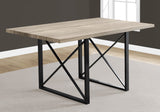 36" x 60" x 30" Dark Taupe  Black  HollowCore  Particle Board  Metal  Dining Table