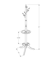 17" x 17" x 71" Cherry Wood Coat Rack with  Umbrella Holder