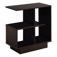 11.5" x 23.5" x 24" Espresso Accent Table With 4 Open Shelves
