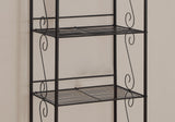 15.25" x 22" x 70" Brown Metal Shelf  Bookcase