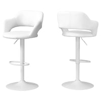 21" x 22.5" x 36" White Foam Metal Leather Look  Barstool