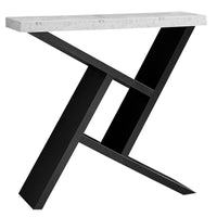 11.5" x 35.5" x 34" Black Grey Finish Hollow Core Accent Table