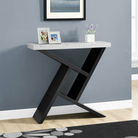 11.5" x 35.5" x 34" Black Grey Finish Hollow Core Accent Table