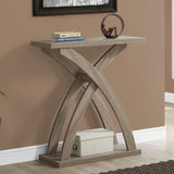 11.5" x 31.25" x 34" Dark Taupe Finish Hollow Core  Accent Table