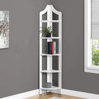 White Corner Accent Shelf  Bookcase