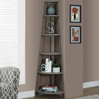 15.5" x 22.5" x 71.25" Dark Taupe Particle Board  Bookshelf