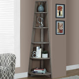 15.5" x 22.5" x 71.25" Dark Taupe Particle Board  Bookshelf