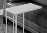18.25" x 10.25" x 24" White Metal Tempered Glass Accent Table