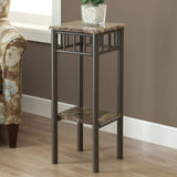 12" x 12" x 28" Cappuccino Mdf Metal  Accent Table