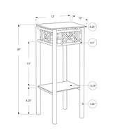 12" x 12" x 28" Black Metal Accent Table With Clear Tempered Glass