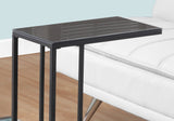 18.25" x 10.25" x 24" Black Metal Tempered Glass Accent Table
