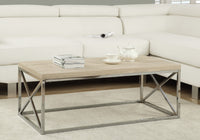 17" Particle Board and Chrome Metal Coffee Table