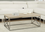 17" Particle Board and Chrome Metal Coffee Table