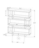 12" x 47.25" x 54.75" Dark Taupe Particle Board Hollow Core  Bookcase