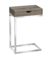 24.5" White Finish and Chromed Metal Accent Table