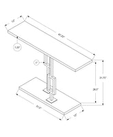 32" Particle Board and Chrome Metal Accent Table