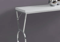 12" x 42.25" x 30.5" White Metal Accent Table
