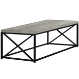 22" x 44" x 17" Grey  Black  Particle Board  Metal  Coffee Table