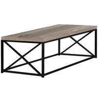 22" x 44" x 17" Grey  Black  Particle Board  Metal  Coffee Table