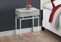 12.75" x 18.25" x 23" Glossy White Chrome Metal  Accent Table
