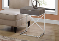 18.2" x 12.8" x 23.5" Dark Taupe  Particle Board  Metal  Accent Table