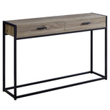 32" Grey Finish and Black Metal Accent Table