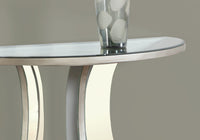 14.5" x 36" x 32" Brushed SilverMirror  Accent Table