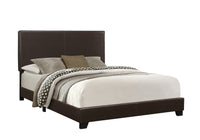 45.75" Solid Wood MDF and Foam Queen Size Bed with Leather Look