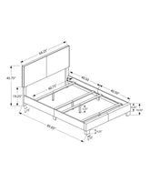 45.75" Solid Wood MDF and Foam Queen Size Bed with Leather Look