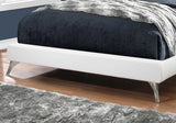 70.25" x 87.25" x 47.25" Grey Foam Solid Wood Linen Queen Size Bed