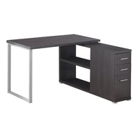 47.25" x 47.25" x 29.5" White Silver Particle Board Hollow Core Metal  Computer Desk With A Hollow Core