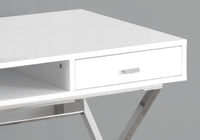 23.75" x 47.25" x 29.25" White Chrome Particle Board Metal  Computer Desk