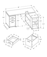 47.25" x 60" x 29" Cappuccino Particle Board Hollow Core  Computer Desk