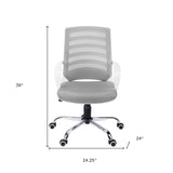 24.25" x 24" x 39" White Grey Foam Metal Nylon  Multi Position Office Chair