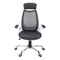 23.75" x 28" x 93.75" White Grey Foam  Office Chair With A High Back