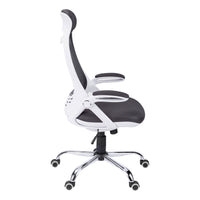23.75" x 28" x 93.75" White Grey Foam  Office Chair With A High Back