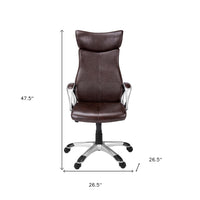 25.2" x 26" x 47.5" Brown Foam Metal Nylon  Office Chair High Back Executive