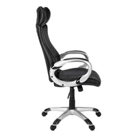 26" x 25.5" x 99" Black Silver Foam Metal  High Back Office Chair