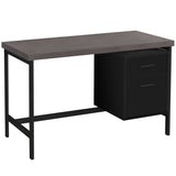 23.75" x 47.25" x 30.75" Dark Taupe Silver Particle Board Hollow Core Metal  Computer Desk