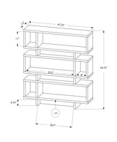 12" x 47.25" x 54.75" Dark Taupe Particle Board Hollow Core  Bookcase