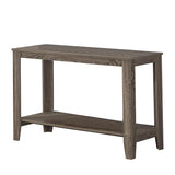 18" x 44" x 28" Dark Taupe Finish Accent Table