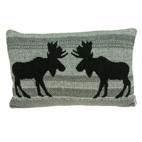 Heather Gray Moose Lodge Printed Pillow Cover