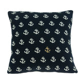 Square Nautical Blue and White Anchor Accent Pillow Cover