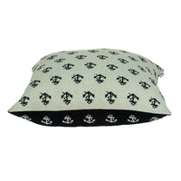 Square Nautical Blue and White Anchor Accent Pillow Cover