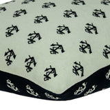 Square Nautical Blue and White Anchor Accent Pillow Cover