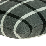 Gray Plaid Cotton Pillow Cover