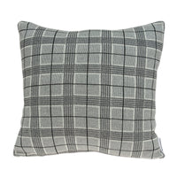 20 x 20 Square Grey Mini Plaid Pillow Cover
